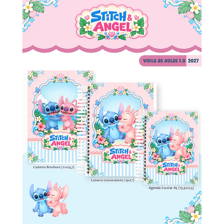Kit Encadernação Stitch & Angel 2027 – Volta às Aulas 6