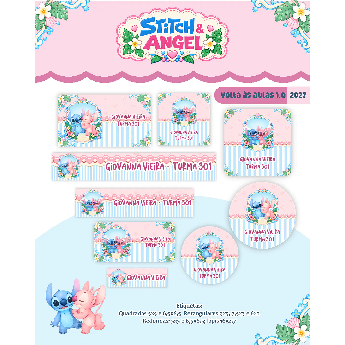 Kit Encadernação Stitch & Angel 2027 – Volta às Aulas 8