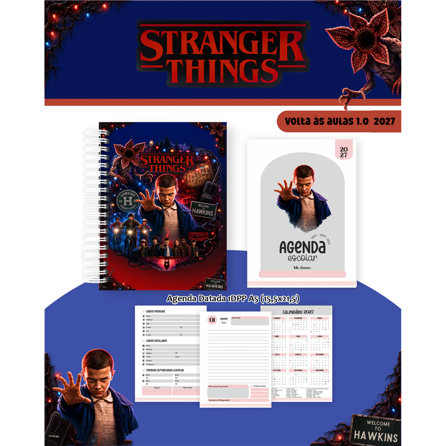 Kit Encadernação Stranger Things 2027 – Volta às Aulas 5