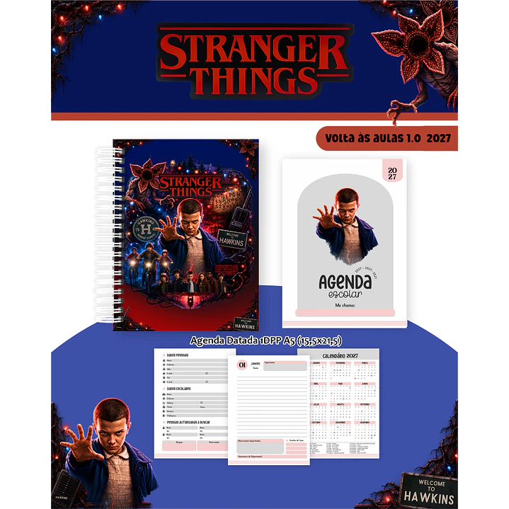 Kit Encadernação Stranger Things 2027 – Volta às Aulas 5