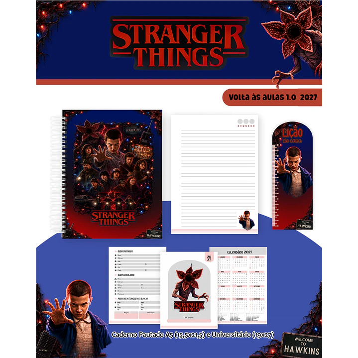 Kit Encadernação Stranger Things 2027 – Volta às Aulas 4