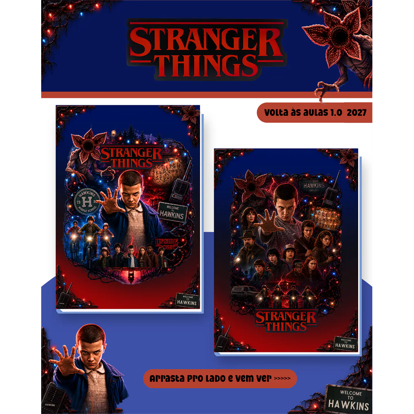 Kit Encadernação Stranger Things 2027 – Volta às Aulas 6