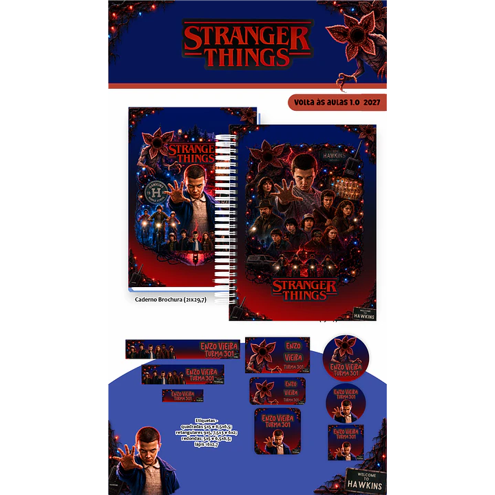 Kit Encadernação Stranger Things 2027 – Volta às Aulas 7