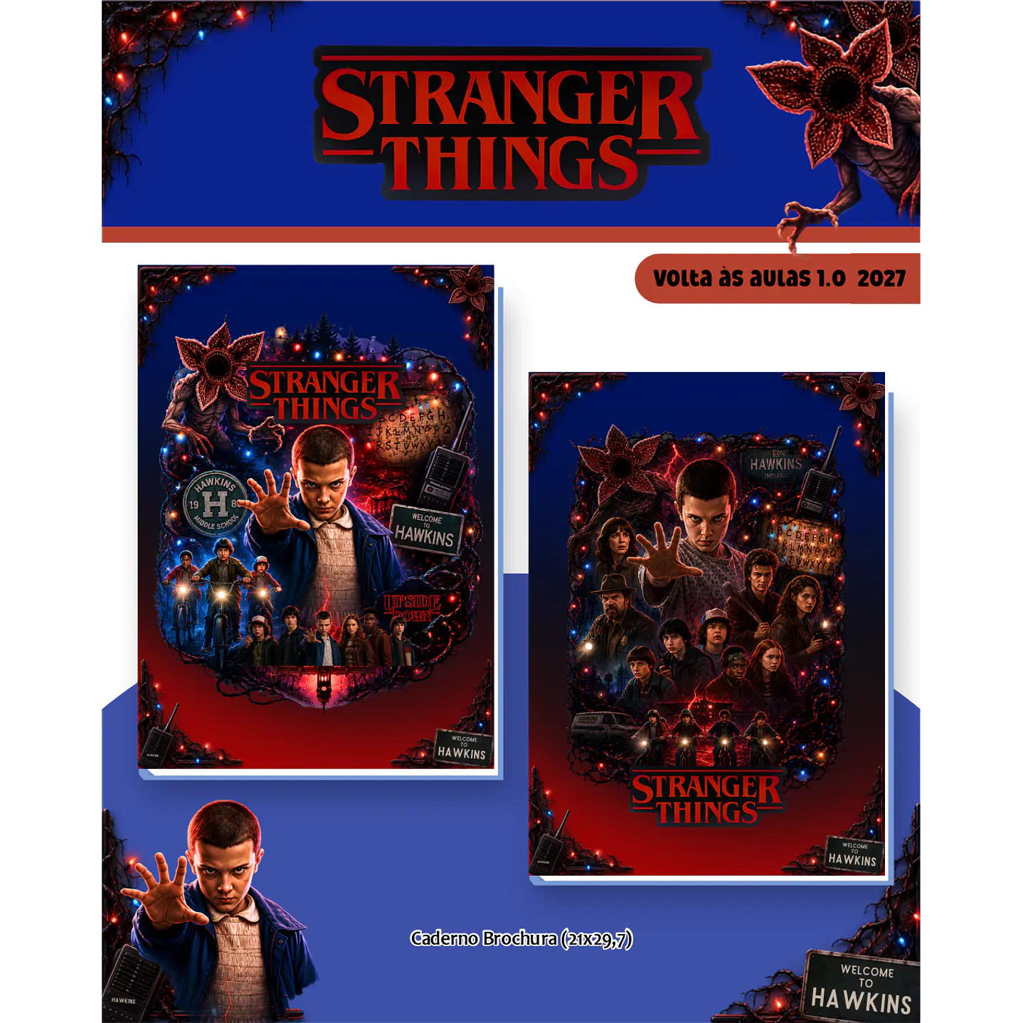 Kit Encadernação Stranger Things 2027 – Volta às Aulas 8