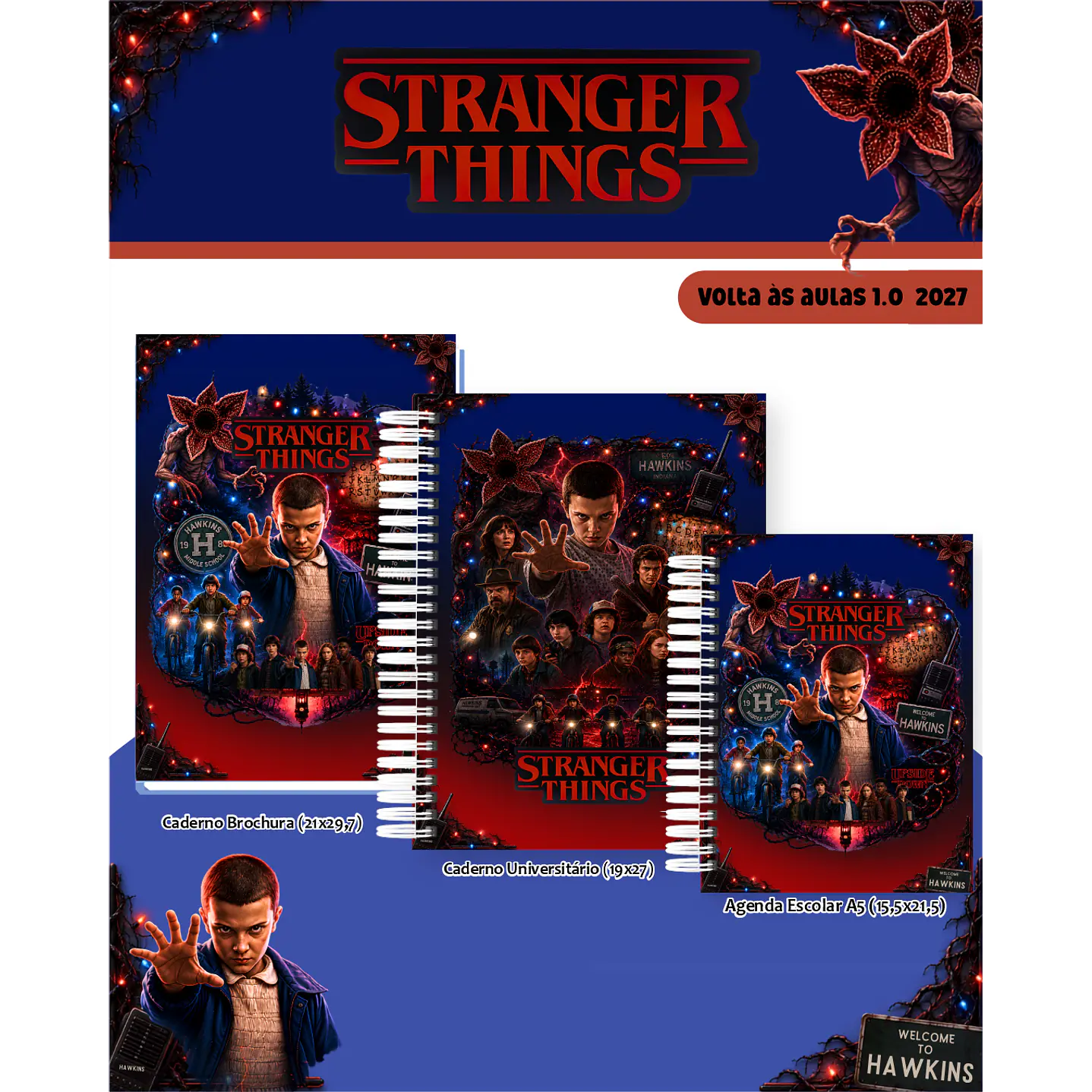 Kit Encadernação Stranger Things 2027 – Volta às Aulas 10