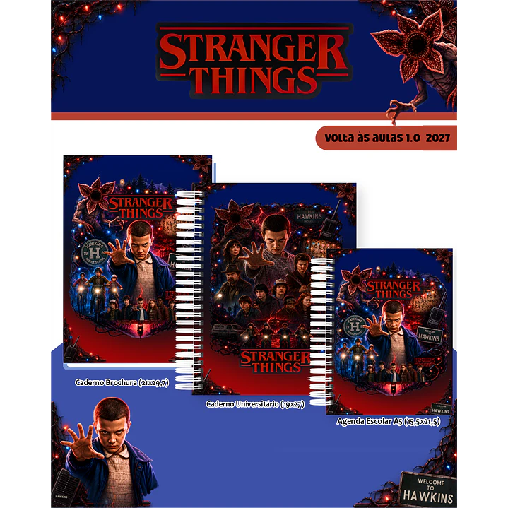Kit Encadernação Stranger Things 2027 – Volta às Aulas 10
