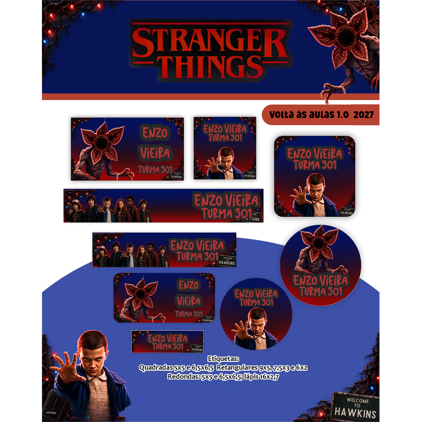 Kit Encadernação Stranger Things 2027 – Volta às Aulas 11