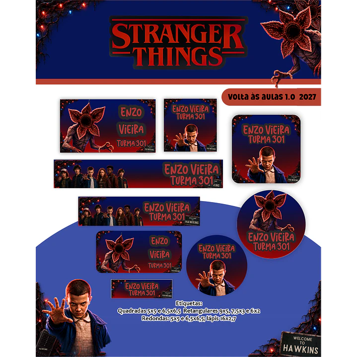 Kit Encadernação Stranger Things 2027 – Volta às Aulas 11