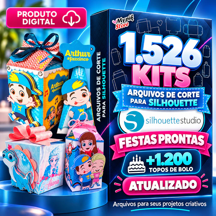 Mega Pack Kits Digitais Festa Prontas -  Arquivos de Corte Silhouette  1