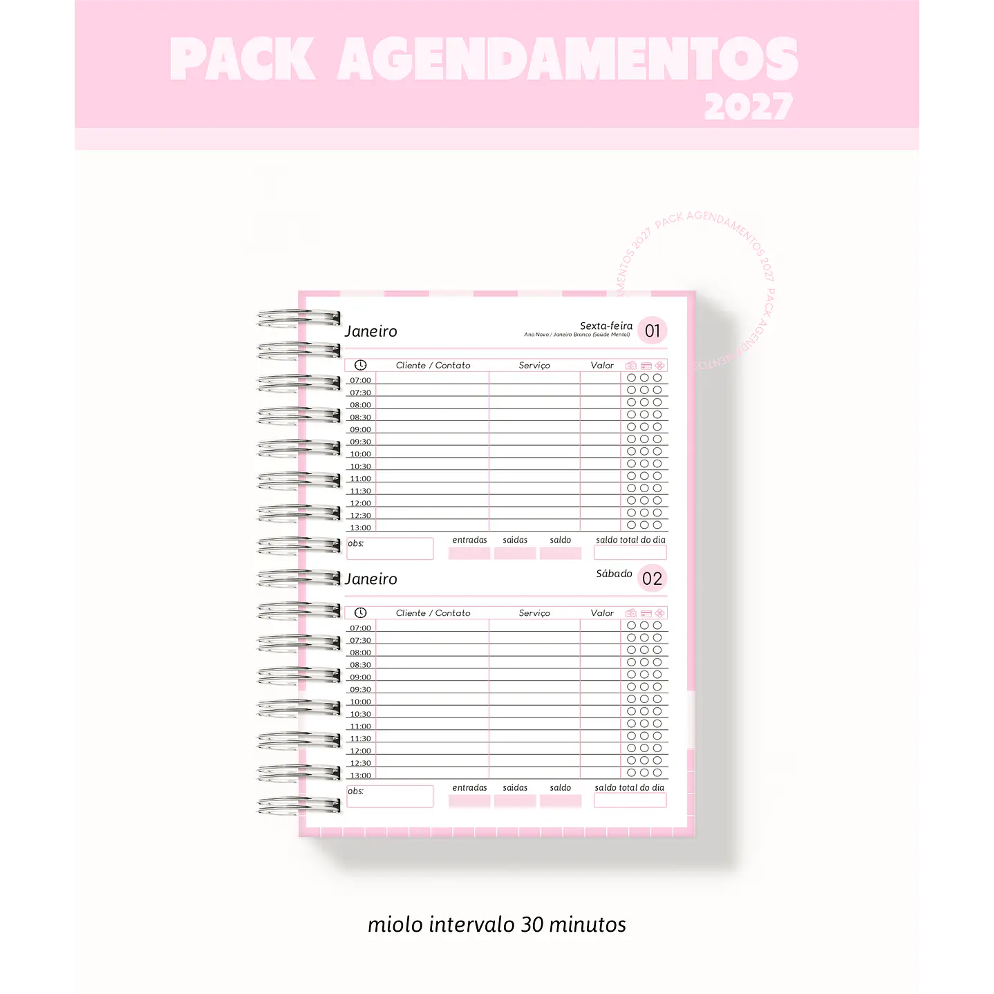Combo de Agendamentos 2027 com Miolos em PDF 12