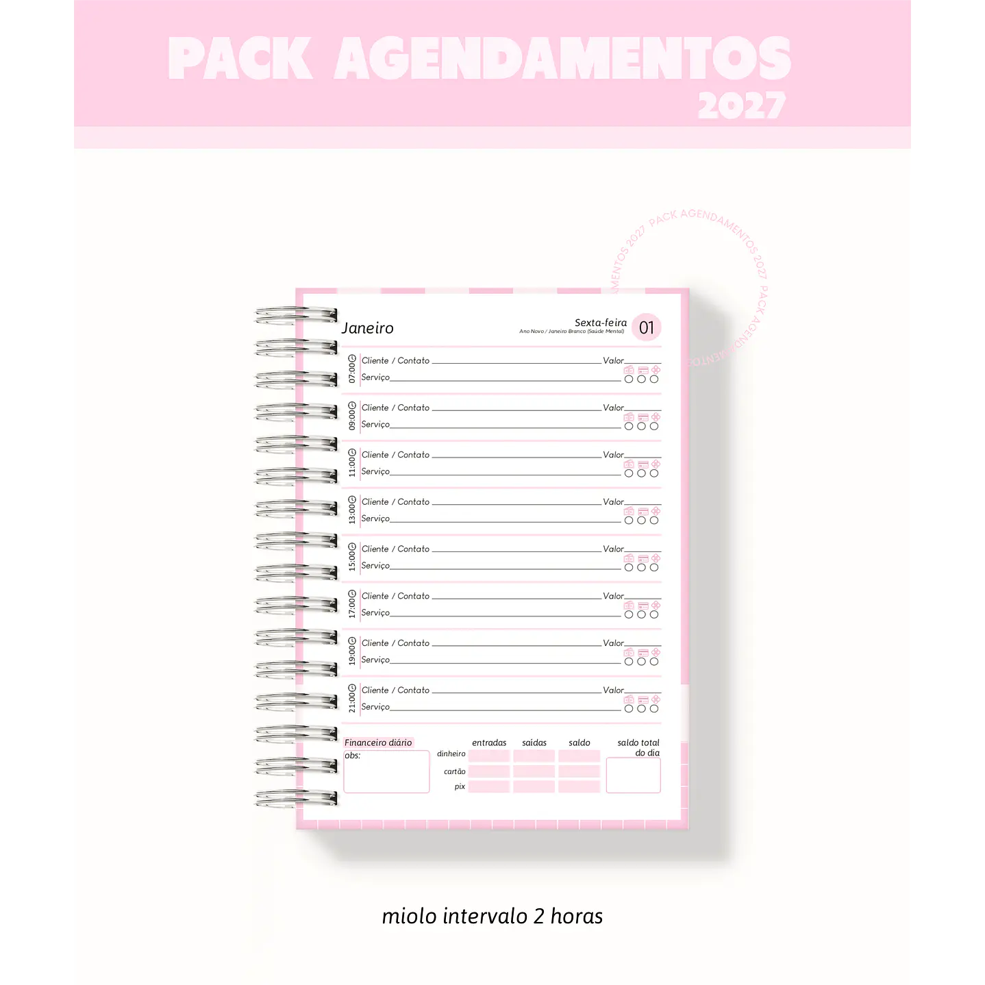 Combo de Agendamentos 2027 com Miolos em PDF 13