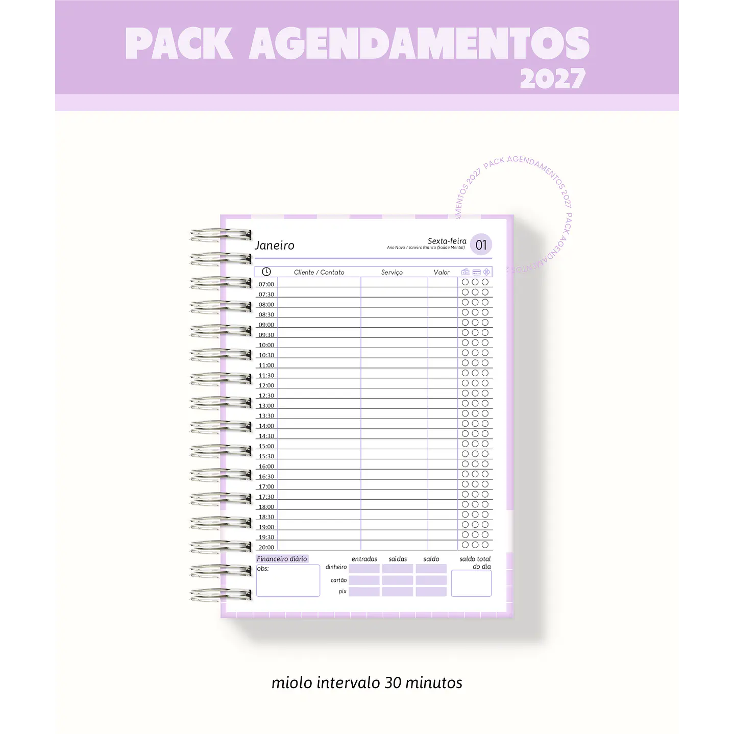 Combo de Agendamentos 2027 com Miolos em PDF 18
