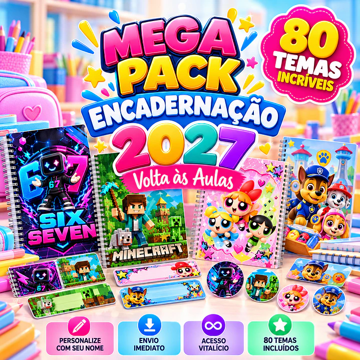 Mega Pack Encadernação 2027 Agenda, cadernos e etiquetas  1