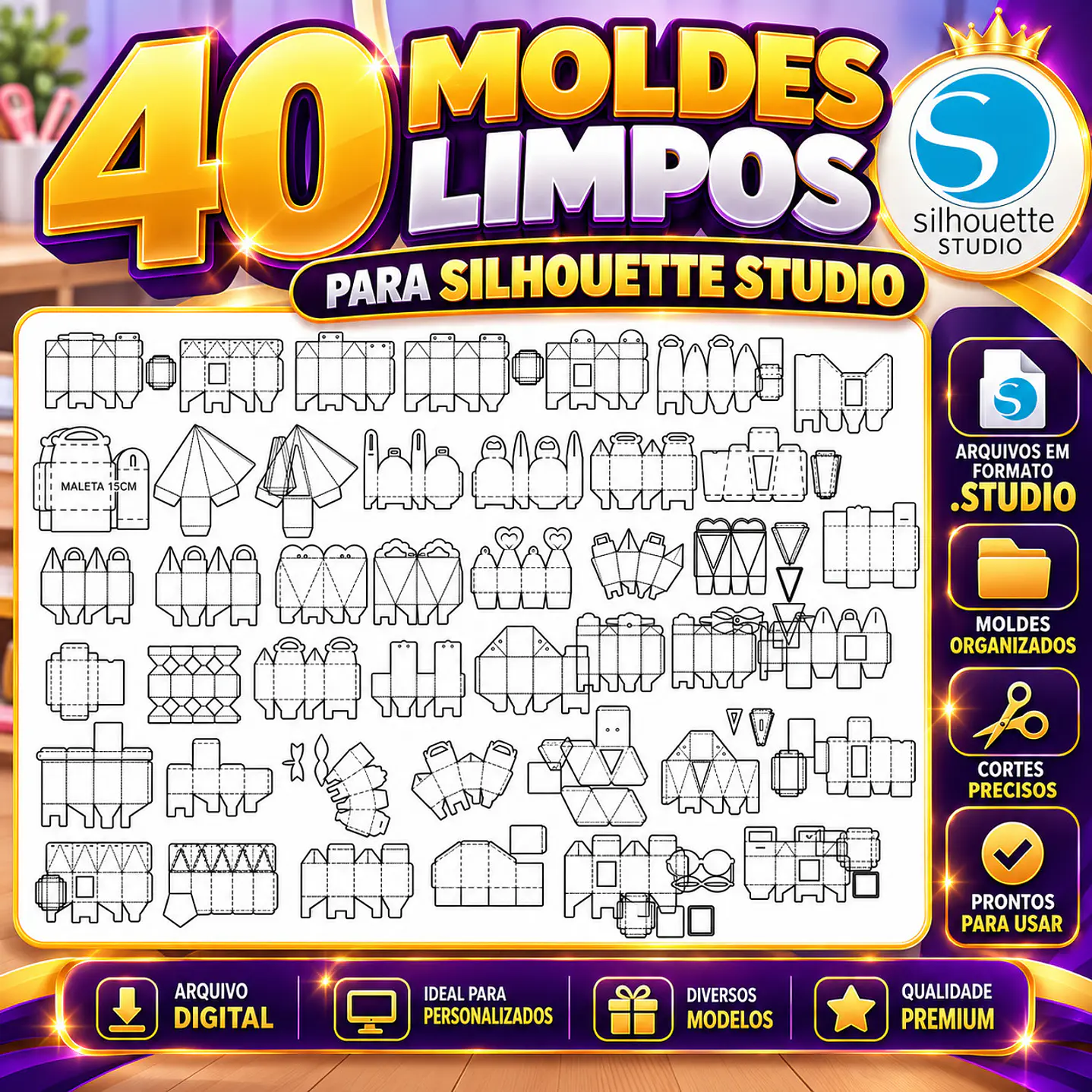 40 Moldes Limpos para Silhouette Studio 1