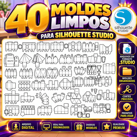 40 Moldes Limpos para Silhouette Studio