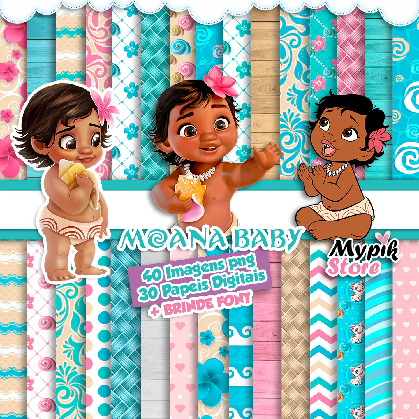 Kit Digital Bebé Moana 1