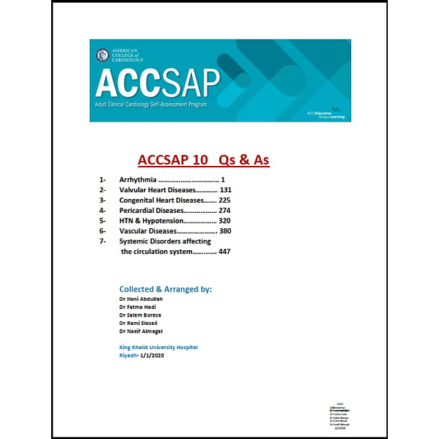 Accsap - Adult Clinical Cardiology Self Assessment Program (Acc Self Study Collection)