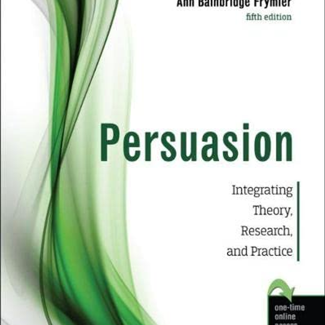 Persuasion: Integrating Theory, Research, and Practice 1