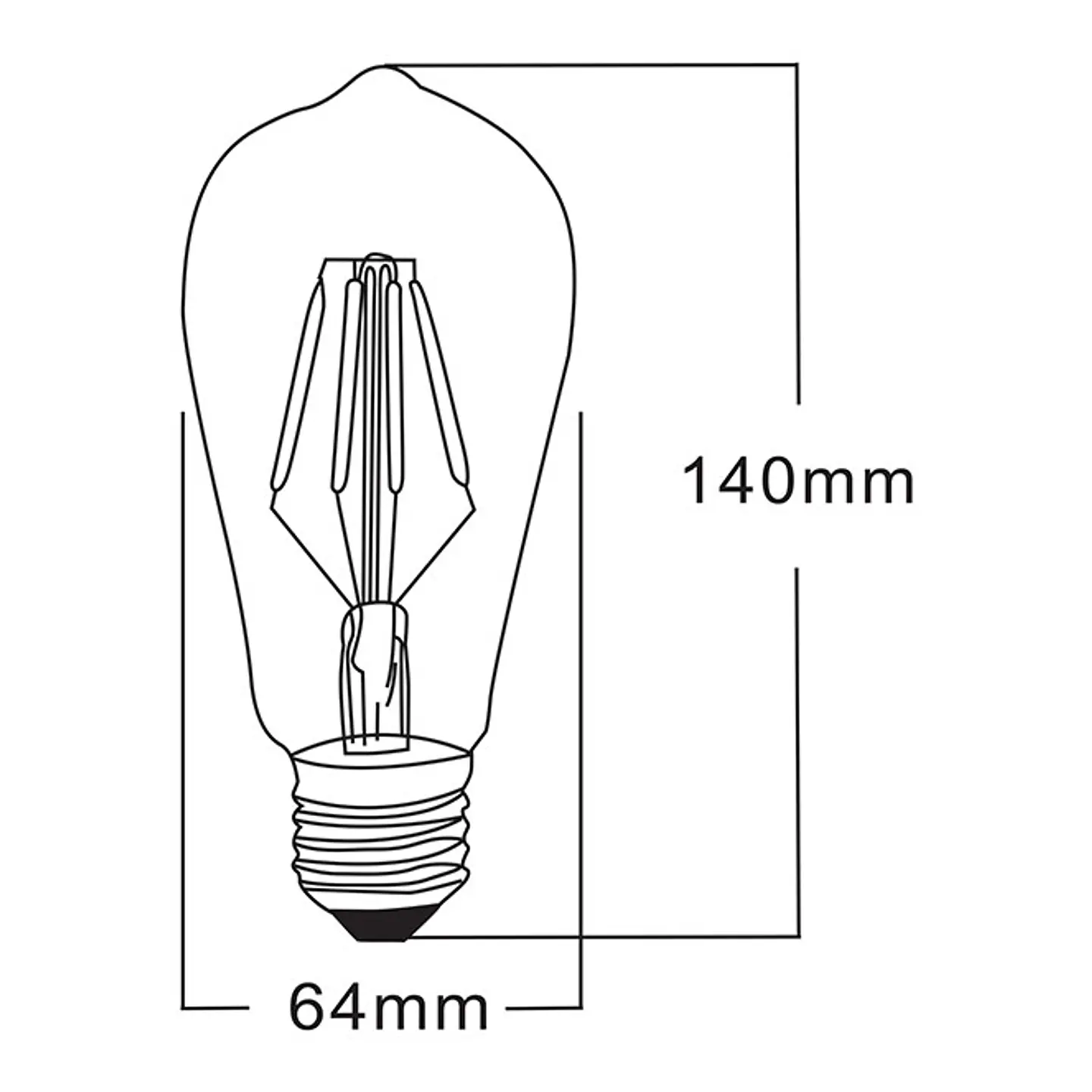 Lâmpada E27 (grosso) JADIR LED 4W 2200K 200lm 270°Ambar 2