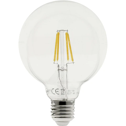 Lâmpada E27 (grosso) Globo JOBIM LED D95 4W 2700K 200lm Transparente