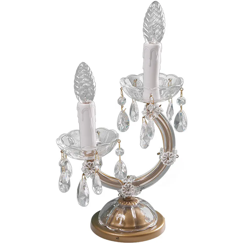Candeeiro de mesa M.TERESA 2xE14 purpurina (armação com cristais) 1