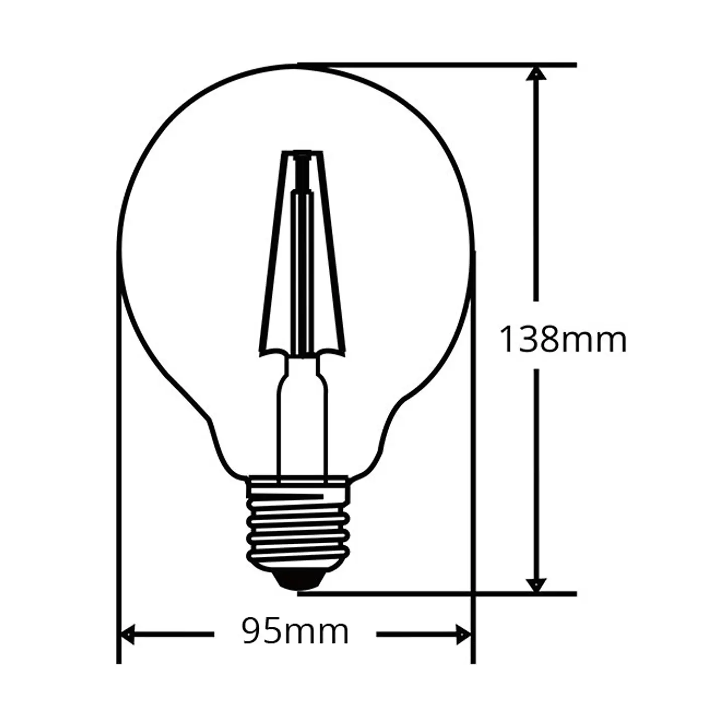 Lâmpada E27 (grosso) Globo JOBIM LED D95 4W 2700K 200lm Transparente 2