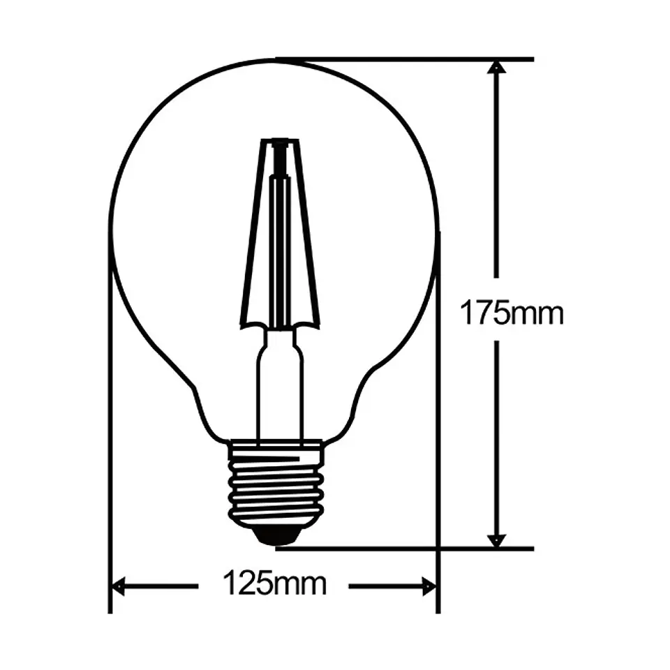 Lâmpada E27 (grosso) Globo JOBIM LED D125 8W 2700K 1055lm Transparente 2