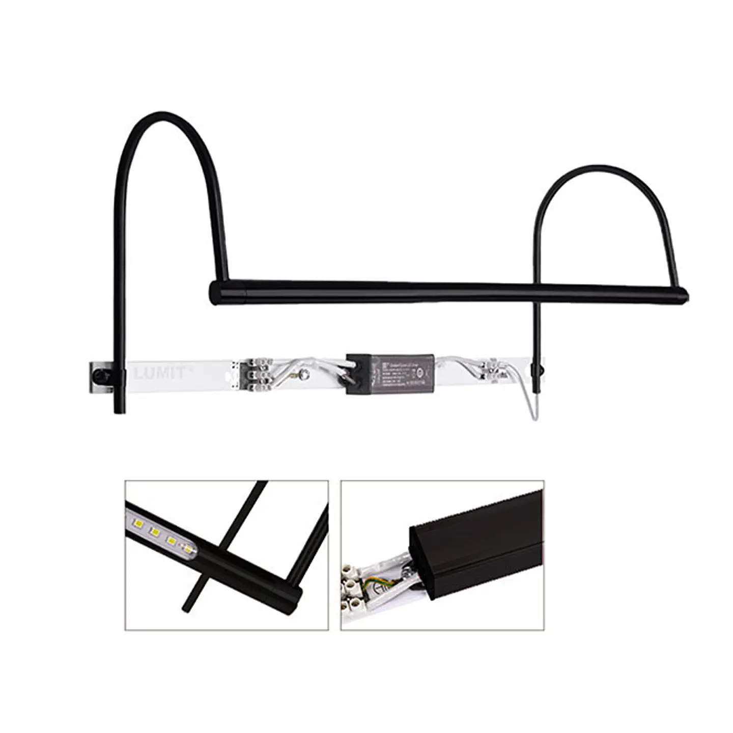 Aplique VHILS 1x5W LED 500lm 2700K C.47xL.15xAlt.18cm preto 1