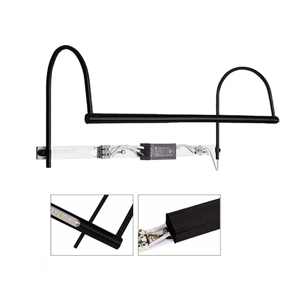 Aplique VHILS 1x5W LED 500lm 2700K C.47xL.15xAlt.18cm preto 1