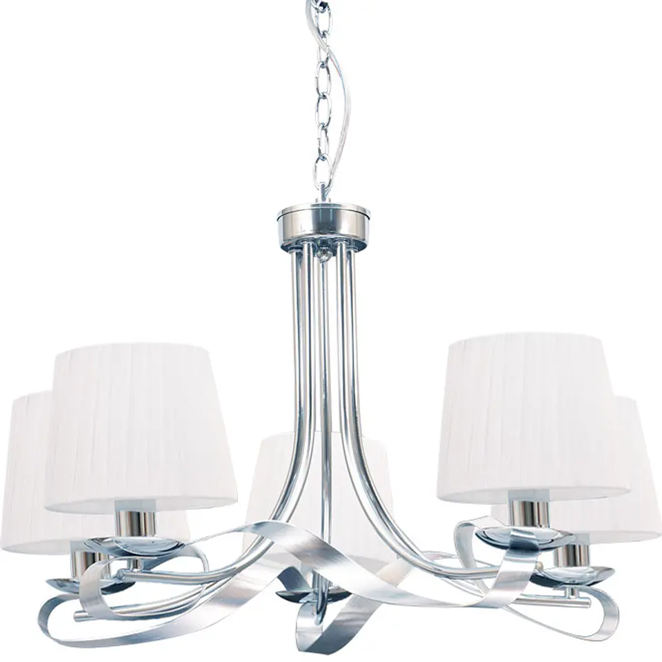 Candeeiro de tecto CLEVELAND 5xE27 Alt.Reg.xD.60cm cromado/branco 1