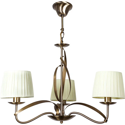 Candeeiro de tecto DETROIT 3xE14 Alt.Reg.xD.60cm oxidado/bege