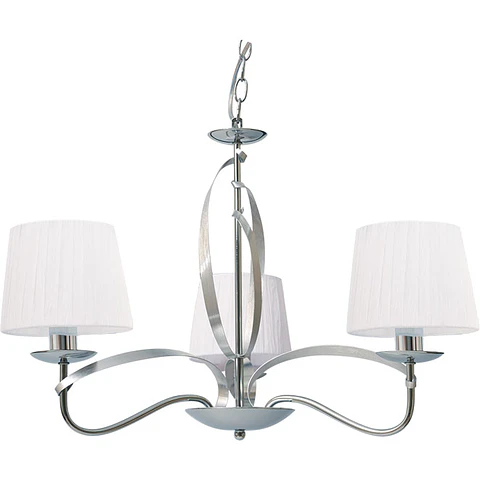 Candeeiro de tecto DETROIT 3xE14 Alt.Reg.xD.60cm cromado/branco