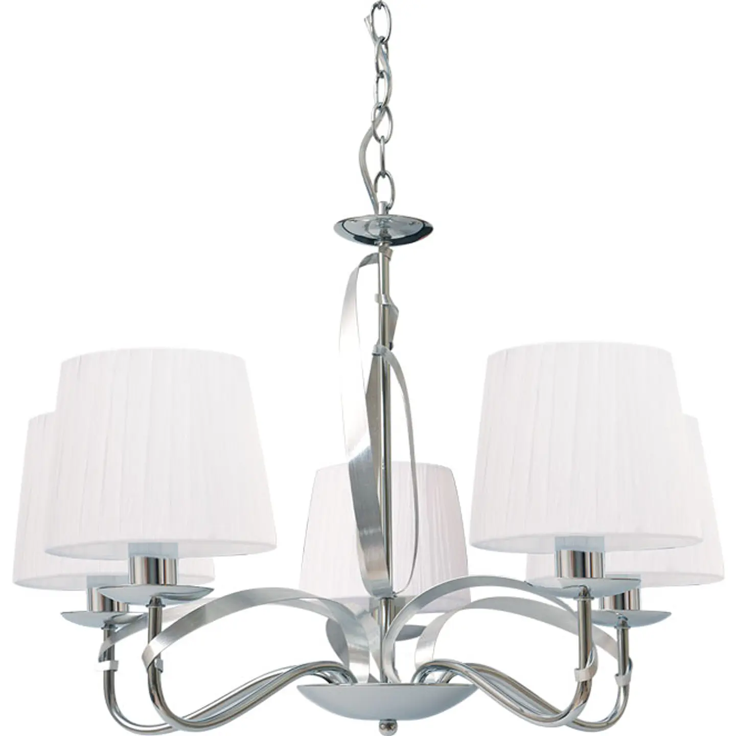 Candeeiro de tecto DETROIT 5xE14 Alt.Reg.xD.60cm cromado/branco 1