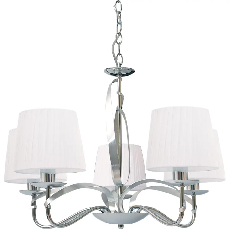 Candeeiro de tecto DETROIT 5xE14 Alt.Reg.xD.60cm cromado/branco 1