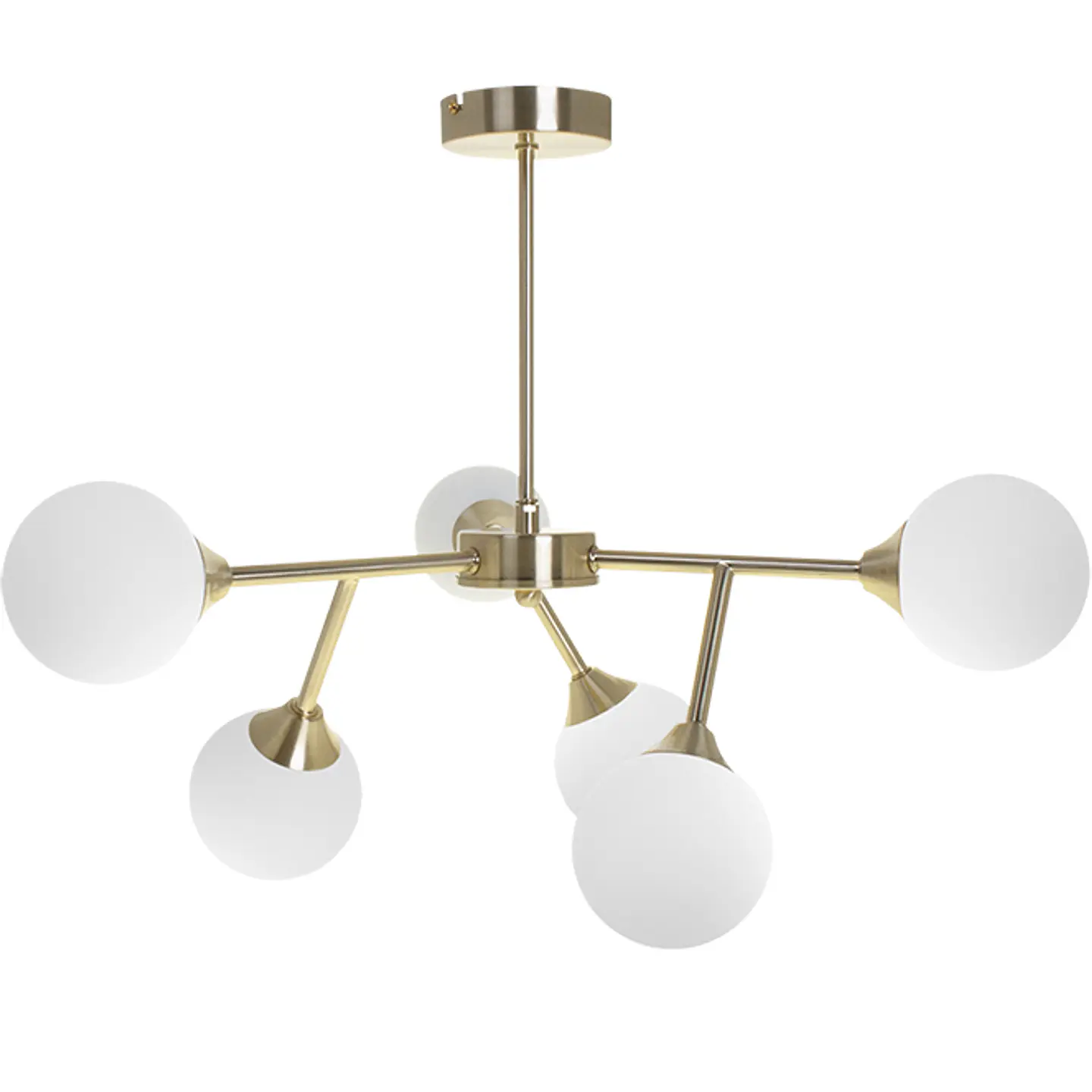 Candeeiro de tecto ANALU 6xG9 Alt.45xD.60cm dourado/branco 1