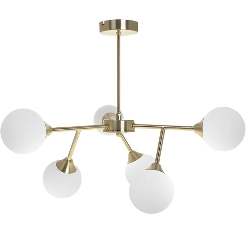 Candeeiro de tecto ANALU 6xG9 Alt.45xD.60cm dourado/branco 1