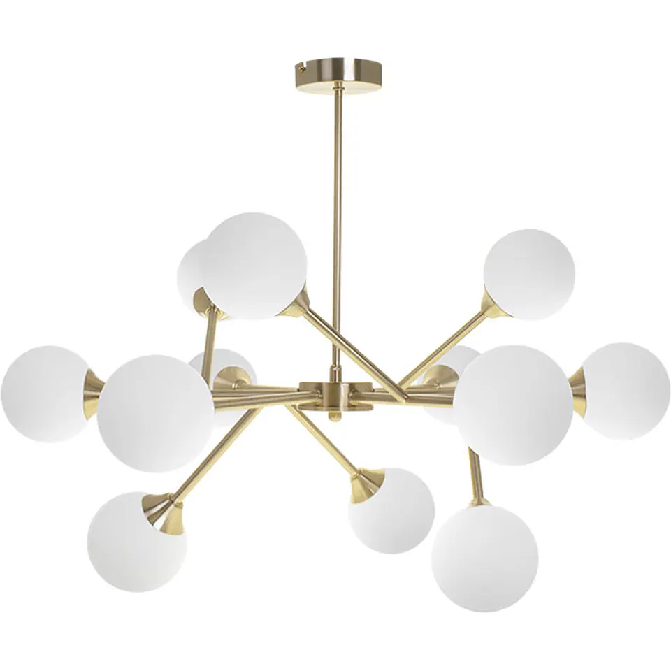 Candeeiro de tecto ANALU 12xG9 Alt.56xD.70cm dourado/branco 1