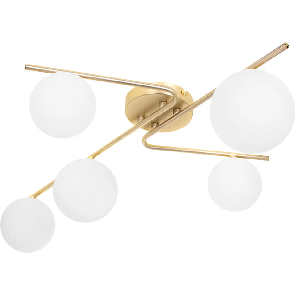 Plafond ANALU 5xG9 C.79xL.49xAlt.17cm dourado/branco 1