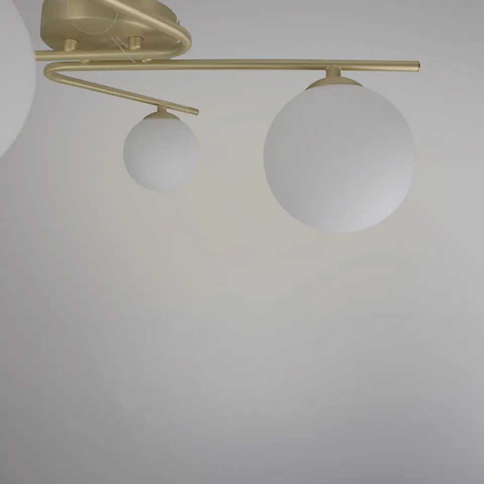 Plafond ANALU 5xG9 C.79xL.49xAlt.17cm dourado/branco 2