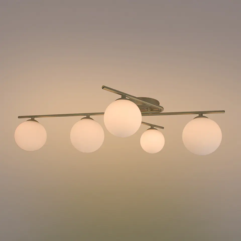 Plafond ANALU 5xG9 C.79xL.49xAlt.17cm dourado/branco 3