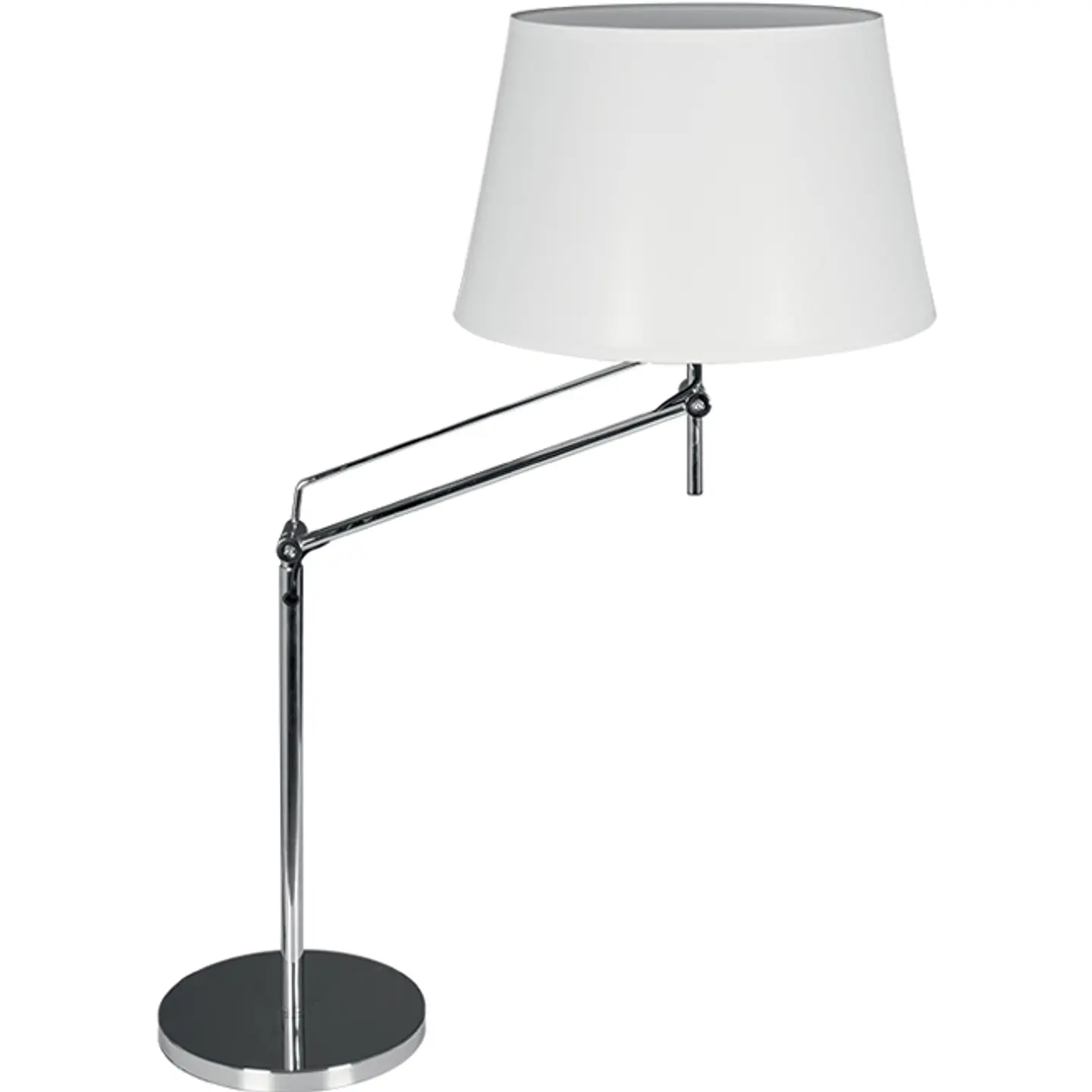 Candeeiro de mesa CAPRICE 1xE27 C.35xL.50xAlt.Reg.cm branco/cromado 1