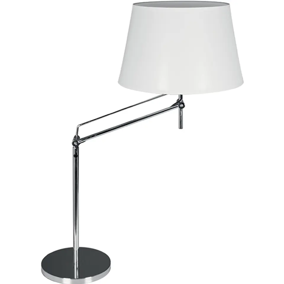 Candeeiro de mesa CAPRICE 1xE27 C.35xL.50xAlt.Reg.cm branco/cromado 1