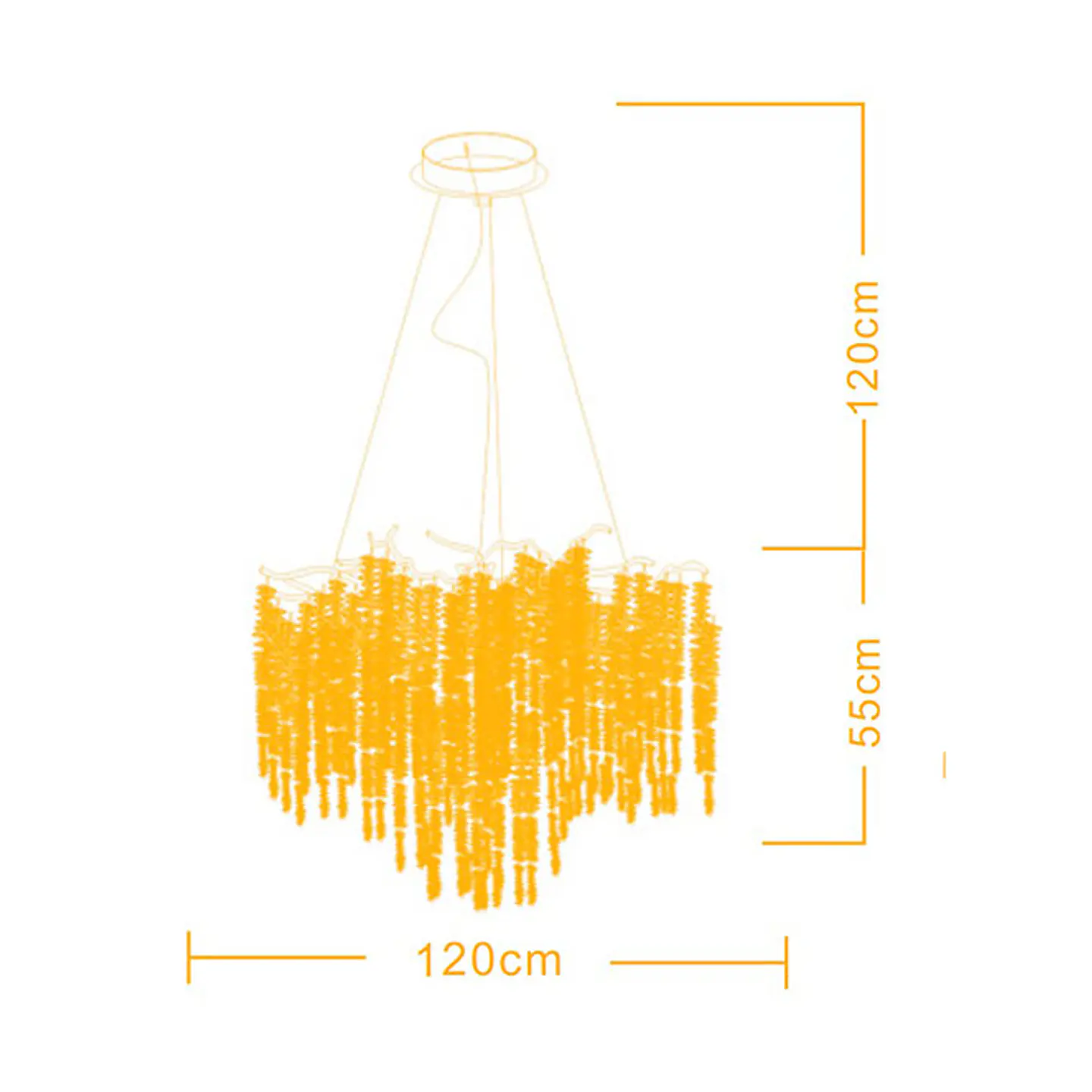 Candeeiro de tecto CHAMONIX 18xG9 Alt.Reg.xD.120cm com cristais transparentes e armação dourada 3