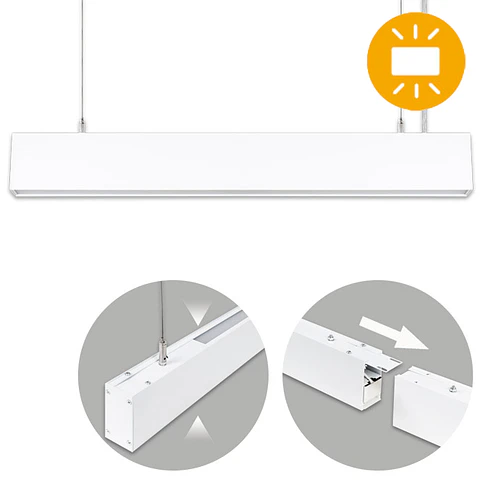 Barra suspensa LINEX B2 60cm 1x20W LED+1x8W LED 1600lm 4000K 110° C.57xL.4xAlt.Reg.cm branco