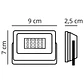 Projector X2 ECOVISION PRISMA IP65 1x10W LED 800lm 6400K 120°C.9xL.7xAlt.2,5cm branco - Thumbnail 2