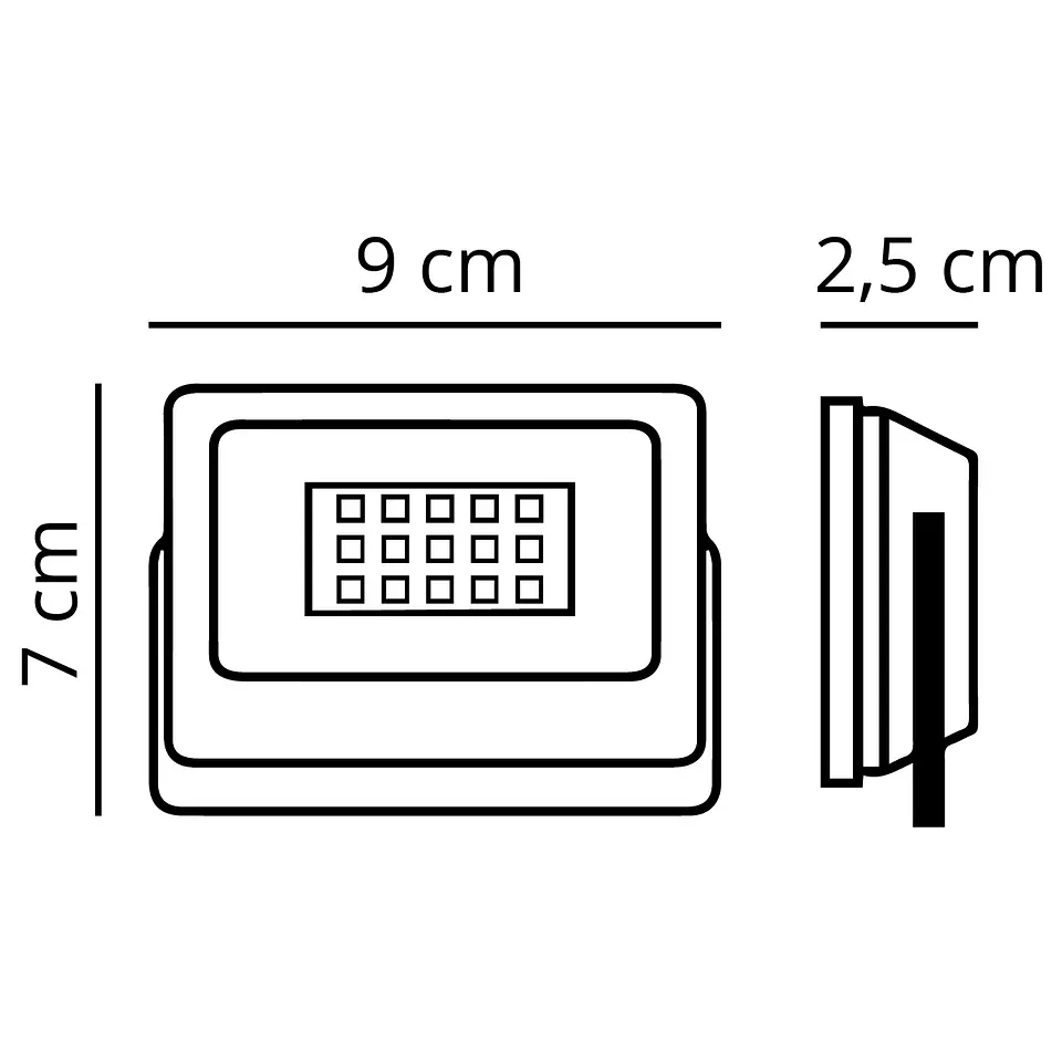 Projector X2 ECOVISION PRISMA IP65 1x10W LED 800lm 6400K 120°C.9xL.7xAlt.2,5cm branco 2