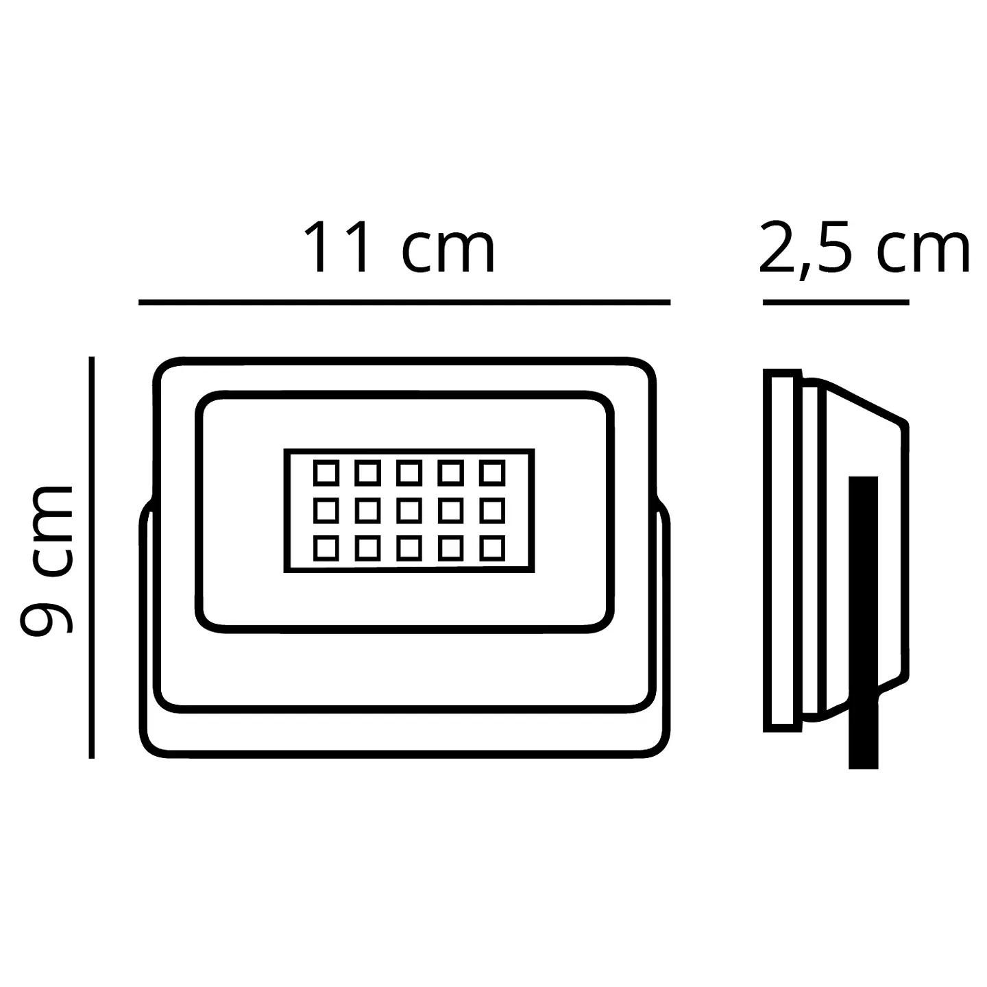 Projector X2 ECOVISION PRISMA IP65 1x20W LED 1600lm 6400K 120°C.11xL.9xAlt.2,5cm branco 2
