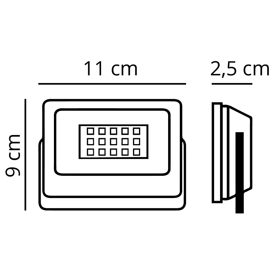 Projector X2 ECOVISION PRISMA IP65 1x20W LED 1600lm 6400K 120°C.11xL.9xAlt.2,5cm branco 2