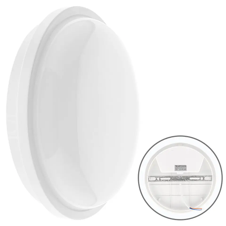 Aplique SURF ECOVISION redondo IP65 1x20W LED 1440lm 6400K 120°Alt.7,3xD.21,8cm branco 1