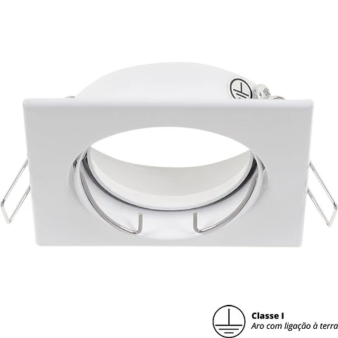 Aro de encastrar INTAKE quadrado rotativo com terra C.8xL.8xAlt.0,3cm branco